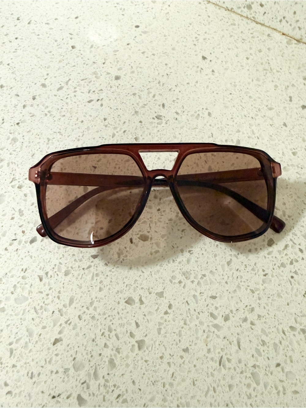 Anthropologie Burgundy Tinted Aviator Sunglasses